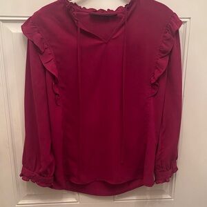 New York & Company Berry Ruffle Blouse